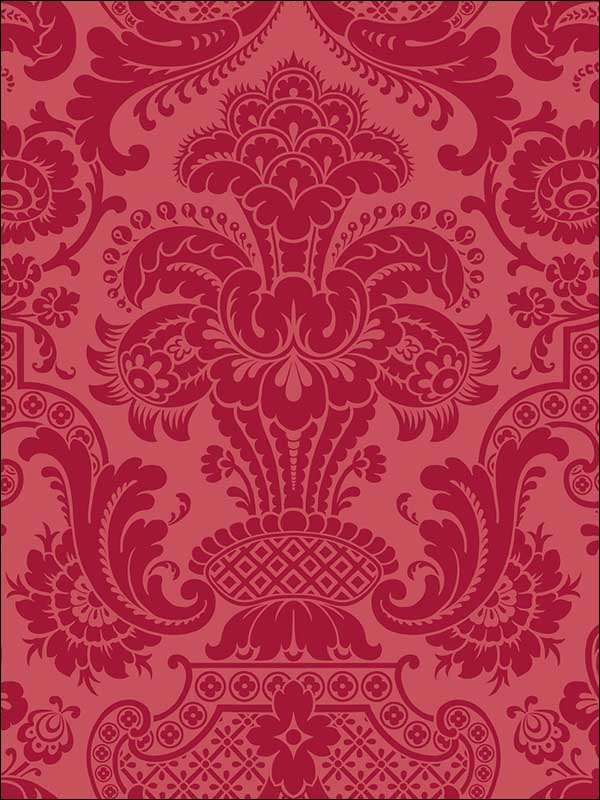 Petrouchka fabric in red color - pattern number 108/3014.CS.0 - by Cole and Son in the Mariinsky Damask Wallpapers collection