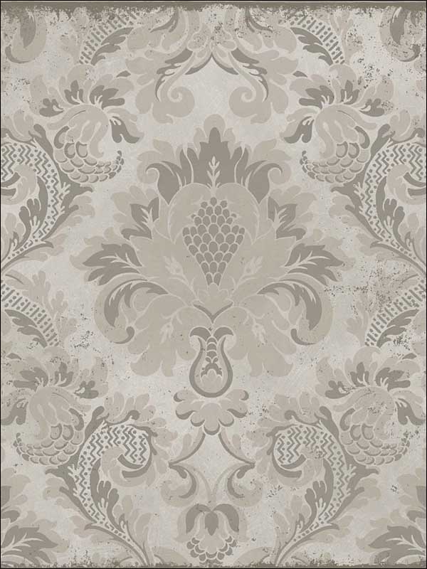 Stravinsky fabric in gilver color - pattern number 108/4019.CS.0 - by Cole and Son in the Mariinsky Damask Wallpapers collection