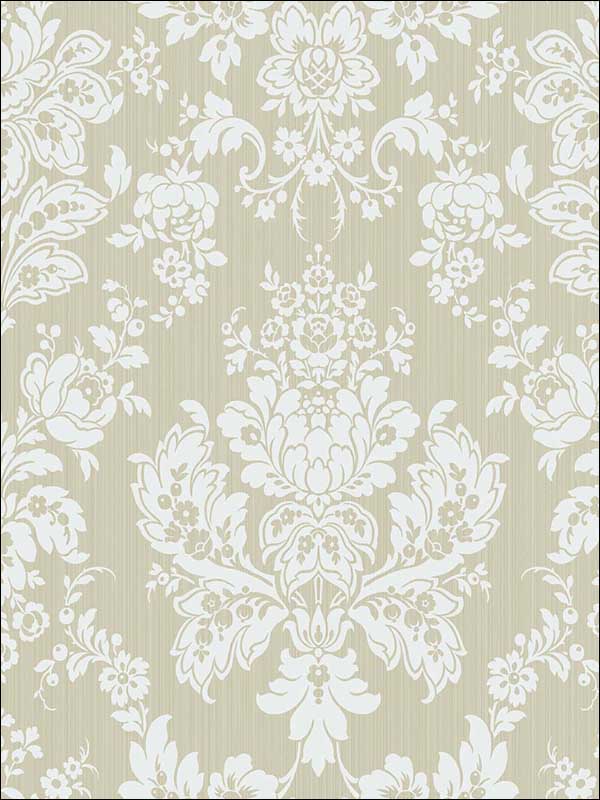 Giselle fabric in old olive color - pattern number 108/5029.CS.0 - by Cole and Son in the Mariinsky Damask Wallpapers collection