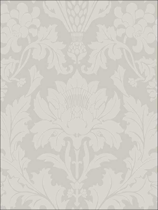 Fonteyn wallpaper in old olive color - pattern number 108/7035.CS.0 - by Cole and Son in the Mariinsky Damask Wallpapers collection