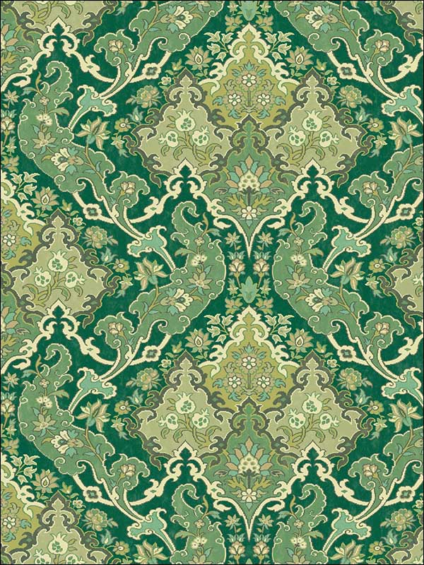 Pushkin wallpaper in forest green color - pattern number 108/8041.CS.0 - by Cole and Son in the Mariinsky Damask Wallpapers collection