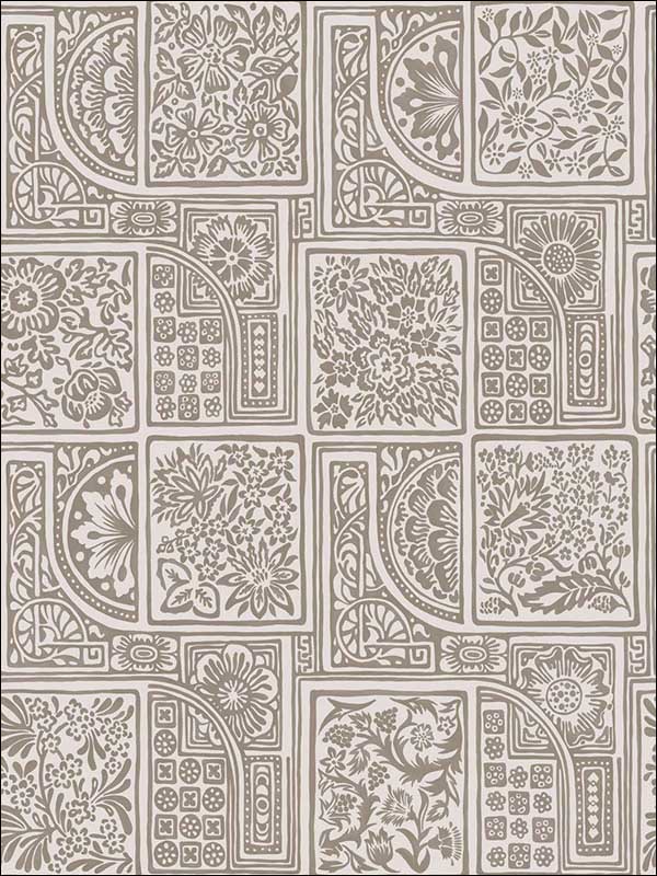 Bellini wallpaper in stone and gilver color - pattern number 108/9048.CS.0 - by Cole and Son in the Mariinsky Damask Wallpapers collection