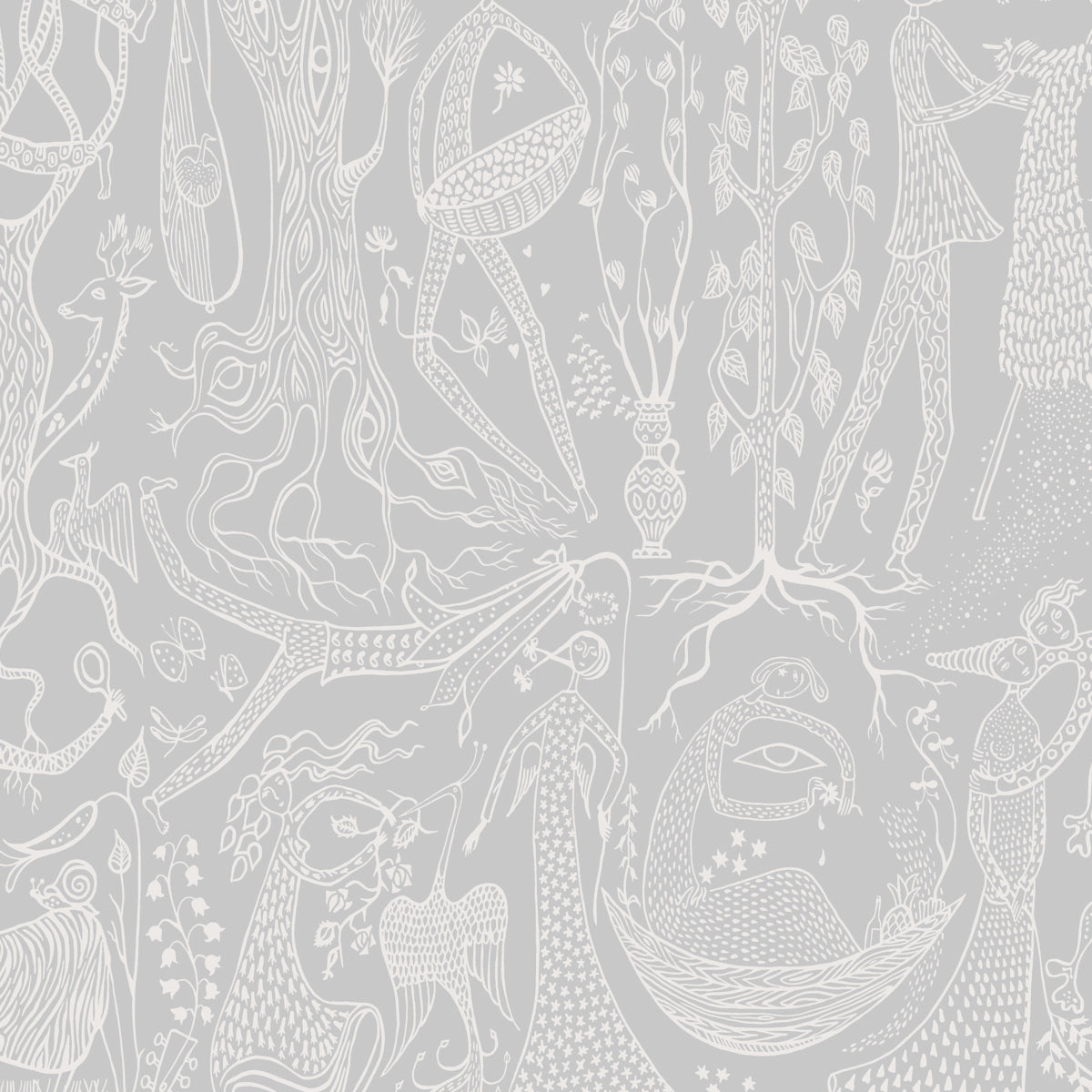 Poeme D Amour fabric in grey color - pattern number 1762 - by Schumacher in the Borastapeter collection