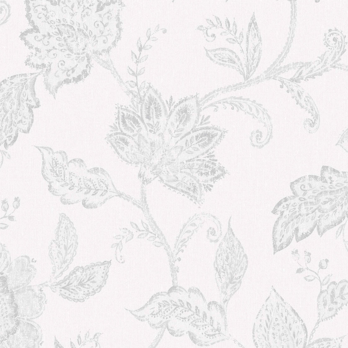 Indigo Bloom fabric in grey color - pattern number 1930 - by Schumacher in the Borastapeter collection