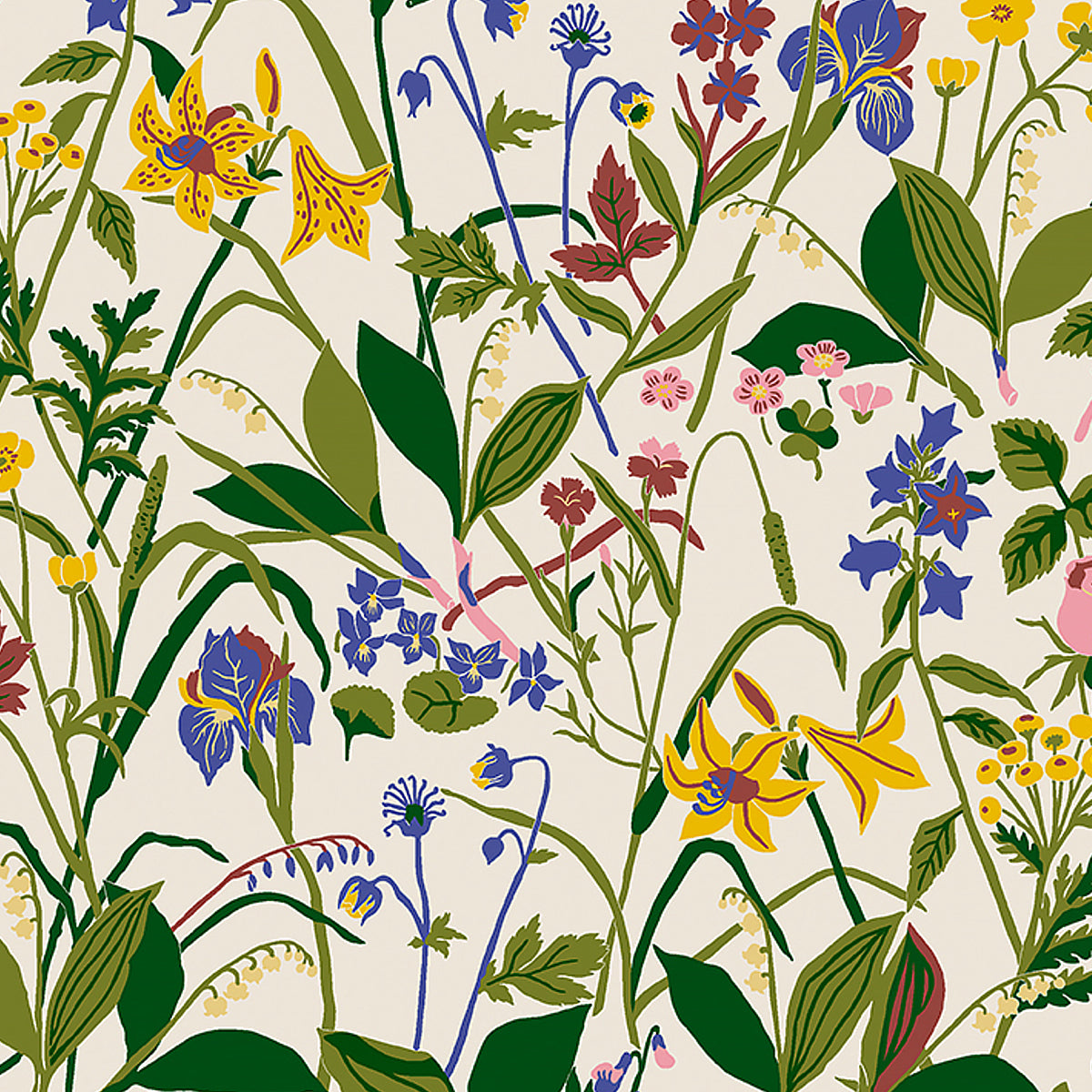 Ros Och Lilja fabric in ivory color - pattern number 1962 - by Schumacher in the Borastapeter collection