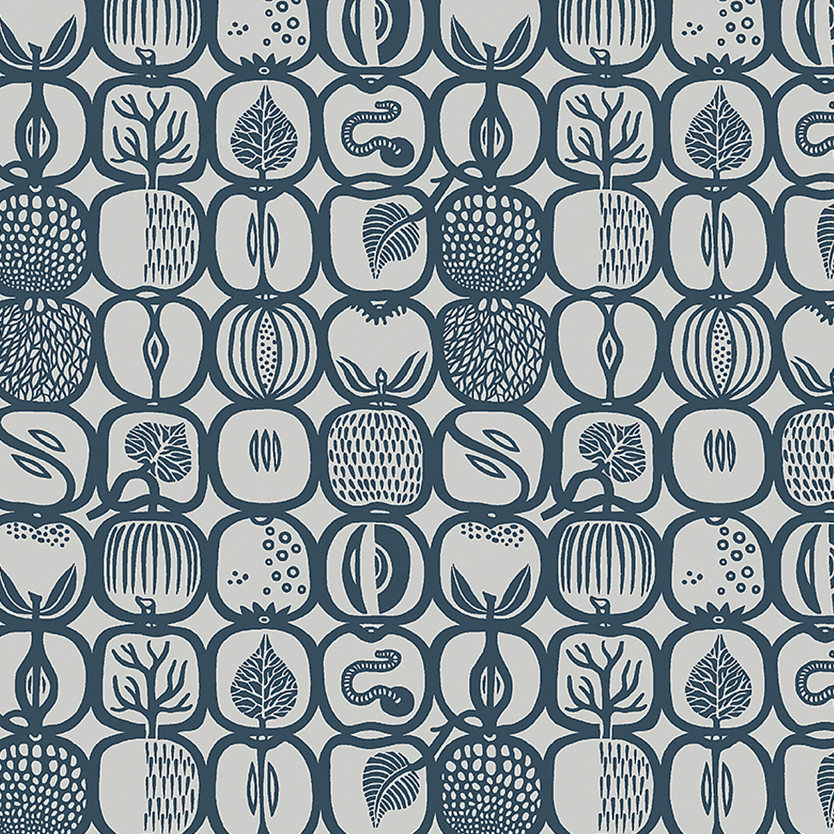 Fruktlada fabric in slate color - pattern number 1973 - by Schumacher in the Borastapeter collection