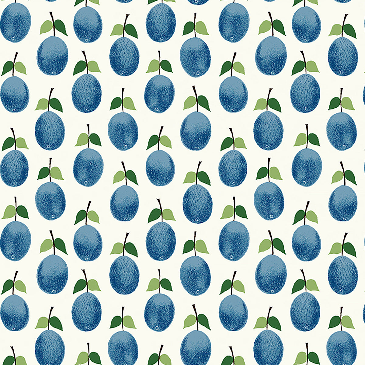 Prunus fabric in blue color - pattern number 1974 - by Schumacher in the Borastapeter collection