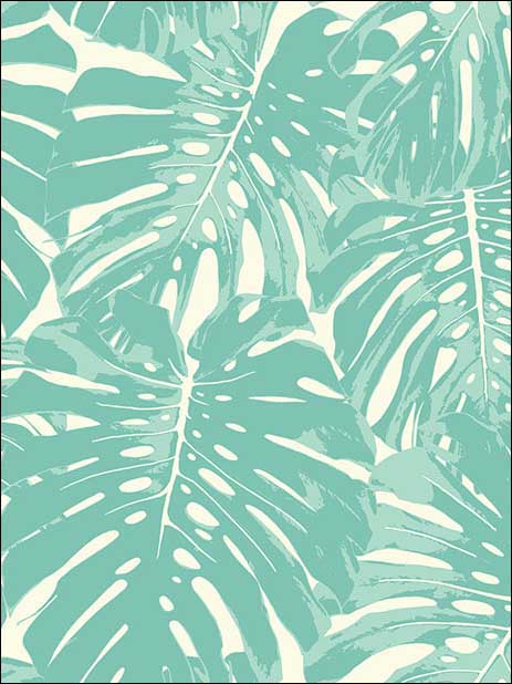 Jamaica fabric in teal and white color - pattern number TA20014 - by Seabrook in the Tortuga collection