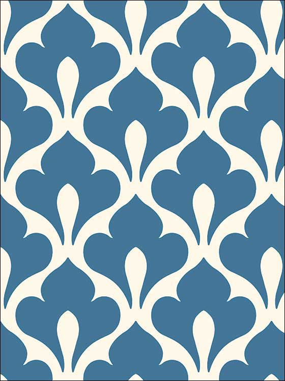 Grenada fabric in prussian blue and white color - pattern number TA20802 - by Seabrook in the Tortuga collection