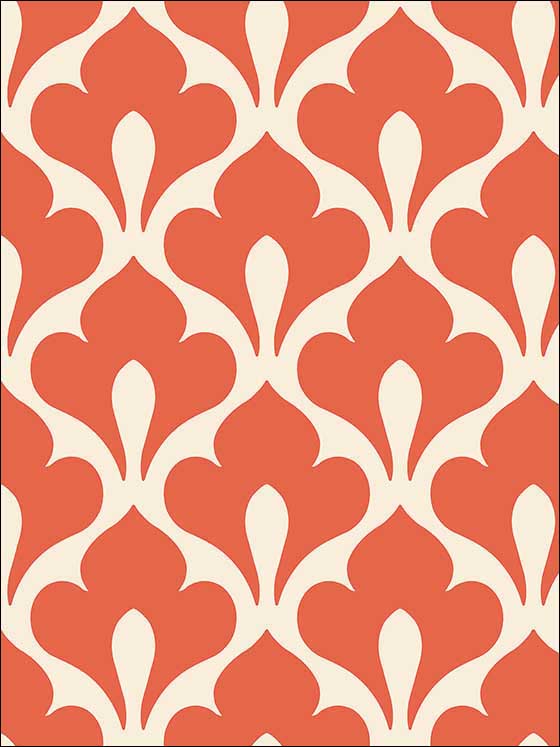 Grenada fabric in portland orange and off white color - pattern number TA20806 - by Seabrook in the Tortuga collection