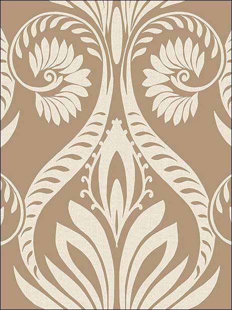 Bonaire wallpaper in metallic gold and off white color - pattern number TA21006 - by Seabrook in the Tortuga collection