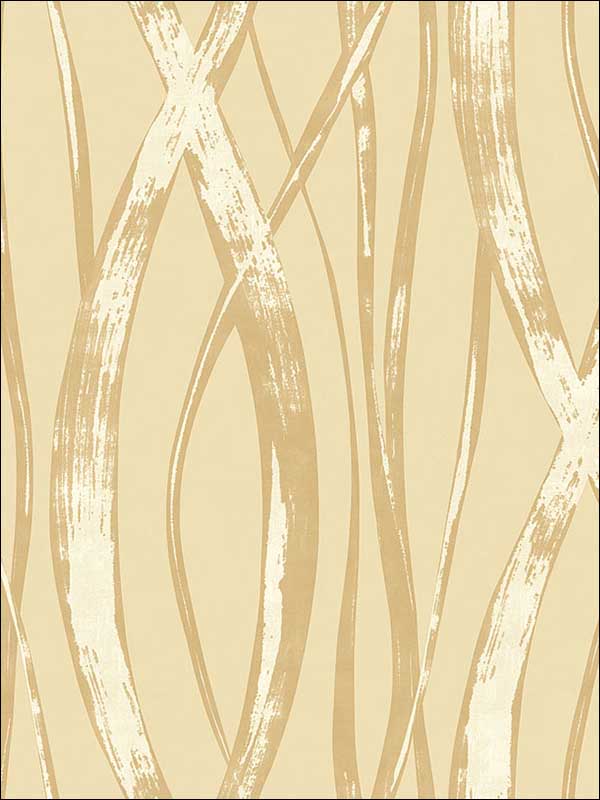 Barbados wallpaper in metallic gold oat and off white color - pattern number TA21105 - by Seabrook in the Tortuga collection