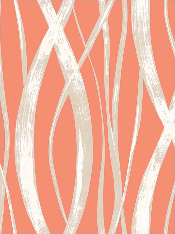 Barbados fabric in portland orange gray and white color - pattern number TA21106 - by Seabrook in the Tortuga collection