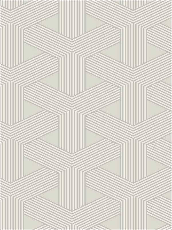 Interlocking Triangle Geometric with Raised Inks fabric in gray color - pattern number OY31600 - by Paper and Ink in the White on White collection