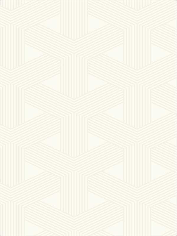 Interlocking Triangle Geometric with Raised Inks fabric in white off white color - pattern number OY31610 - by Paper and Ink in the White on White collection