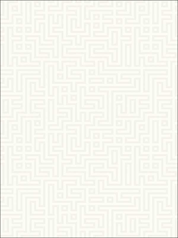 Greek Key Allover with Raised Inks wallpaper in white off white color - pattern number OY32104 - by Paper and Ink in the White on White collection