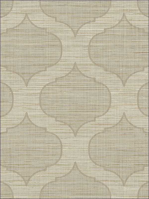 Casablanca Ogee with Textile Strings fabric in brown taupe color - pattern number OY32206 - by Paper and Ink in the White on White collection