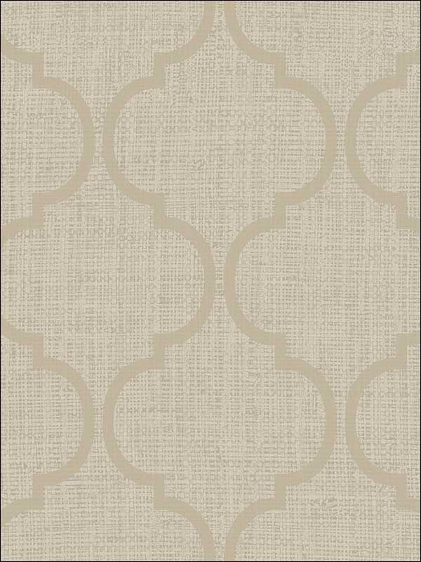 Ogee and Basket Weave fabric in brown taupe color - pattern number OY34806 - by Paper and Ink in the White on White collection