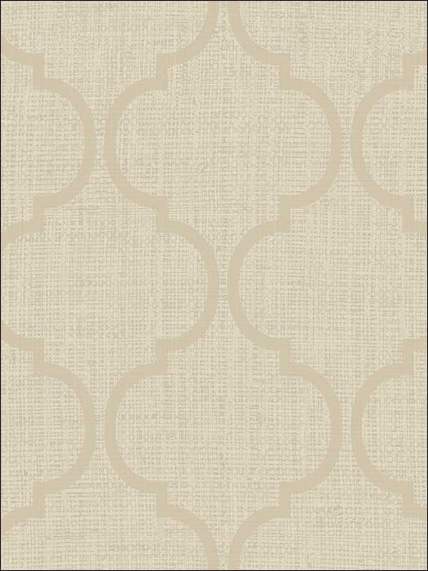 Ogee and Basket Weave fabric in warm neutral beige color - pattern number OY34815 - by Paper and Ink in the White on White collection