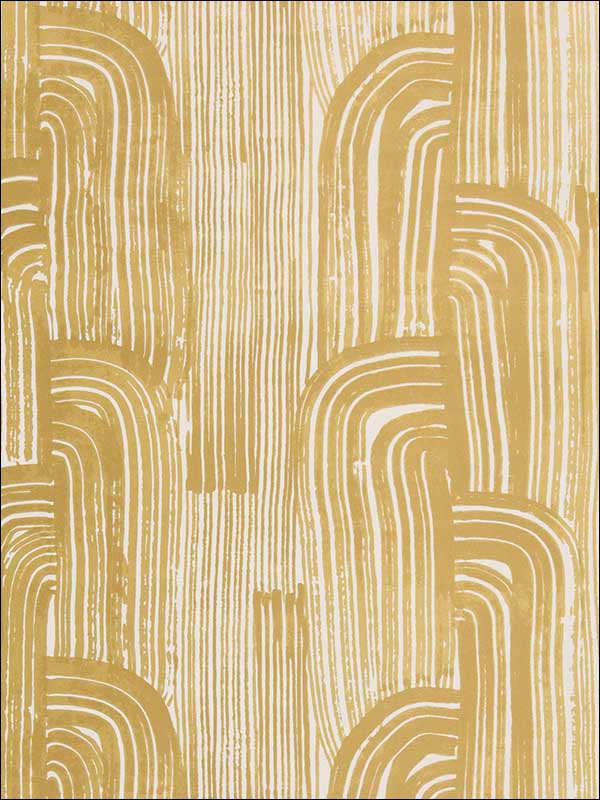 Crescent Paper wallpaper in gold ivory color - pattern number GWP-3304.416.0 - by Groundworks in the Kelly Wearstler Wallpapers II collection