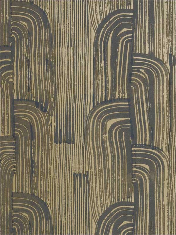 Crescent Paper fabric in ebony gold color - pattern number GWP-3304.48.0 - by Groundworks in the Kelly Wearstler Wallpapers II collection