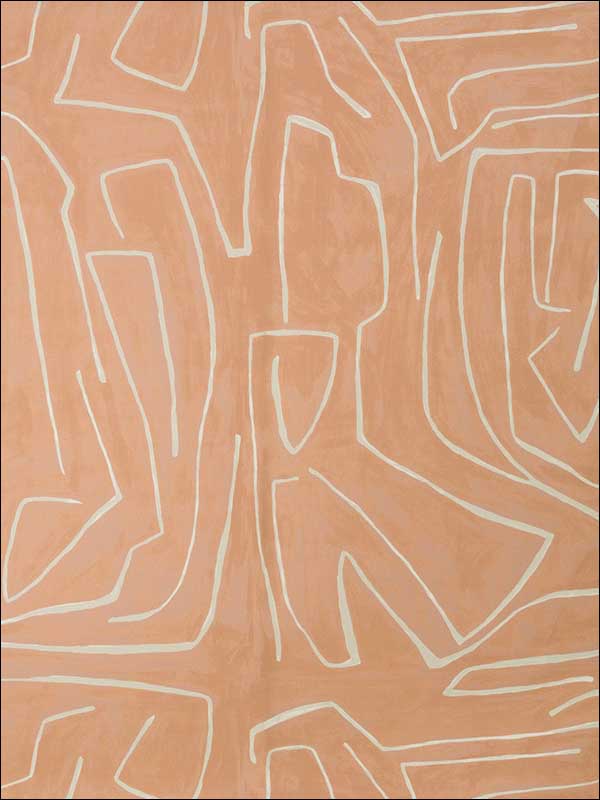 Graffito fabric in salmon cream color - pattern number GWP-3501.117.0 - by Groundworks in the Kelly Wearstler Wallpapers II collection