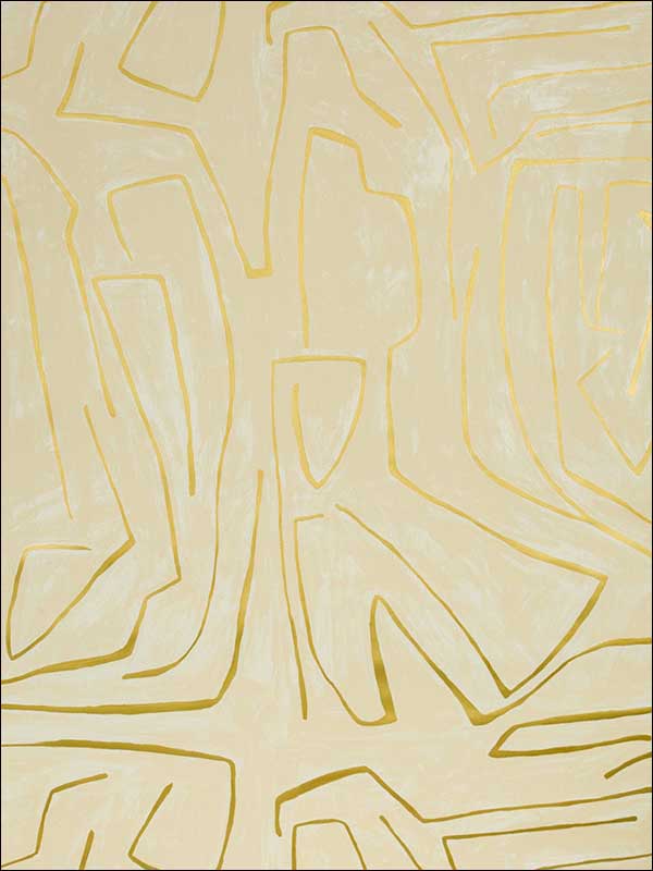 Graffito fabric in ivory gold color - pattern number GWP-3501.140.0 - by Groundworks in the Kelly Wearstler Wallpapers II collection