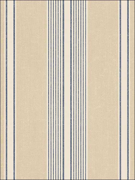 Cushion Stripe fabric in navy blue beige color - pattern number DS29706 - by Patton Norwall in the Stripes and Damasks 3 collection