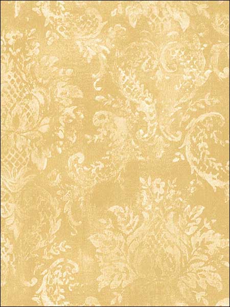Canvas Damask fabric in yellow cream color - pattern number SD25655 - by Patton Norwall in the Stripes and Damasks 3 collection