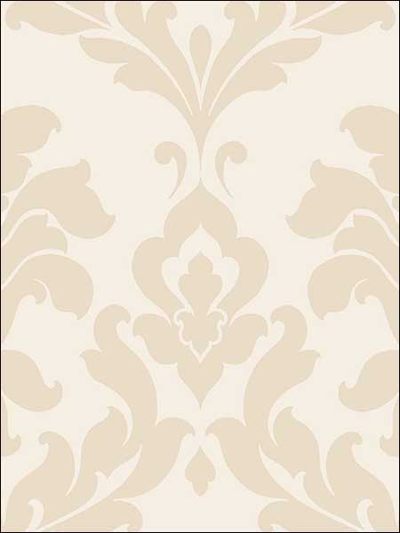 Plaza Damask fabric in beige cream color - pattern number SD25711 - by Patton Norwall in the Stripes and Damasks 3 collection