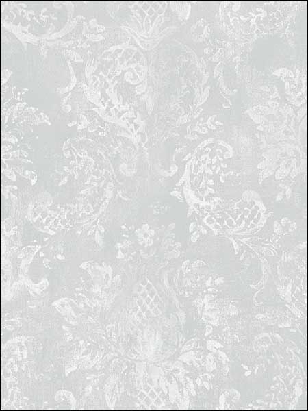 Canvas Damask fabric in grey white color - pattern number SD36101 - by Patton Norwall in the Stripes and Damasks 3 collection