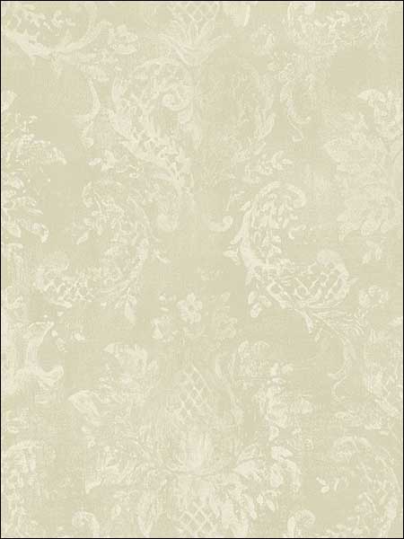 Canvas Damask fabric in green cream color - pattern number SD36104 - by Patton Norwall in the Stripes and Damasks 3 collection
