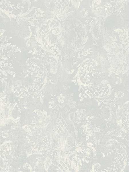 Canvas Damask fabric in blue cream color - pattern number SD36105 - by Patton Norwall in the Stripes and Damasks 3 collection