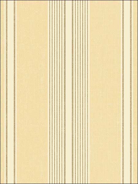 Cushion Stripe fabric in yellow metallic gold cream color - pattern number SD36115 - by Patton Norwall in the Stripes and Damasks 3 collection