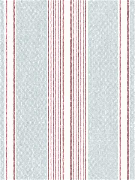 Cushion Stripe fabric in aqua red white color - pattern number SD36117 - by Patton Norwall in the Stripes and Damasks 3 collection