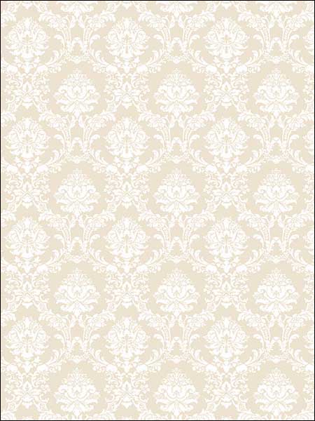 Mini Damask fabric in cream white color - pattern number SD36134 - by Patton Norwall in the Stripes and Damasks 3 collection