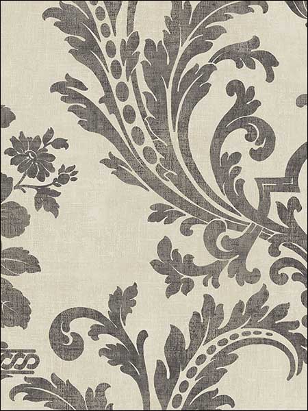 Sari with Texture wallpaper in beige black color - pattern number SD36152 - by Patton Norwall in the Stripes and Damasks 3 collection