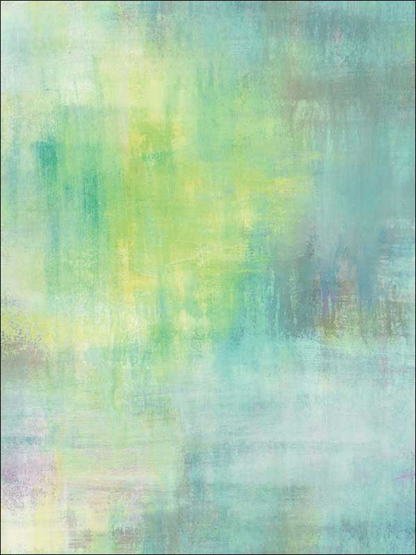 Pastel Wash fabric in lime green teal and purple haze color - pattern number AH40119 - by Seabrook in the L Atelier De Paris collection