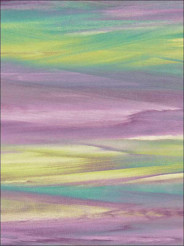 Rainbrow Brush fabric in lime green purple and teal color - pattern number AH40209 - by Seabrook in the L Atelier De Paris collection