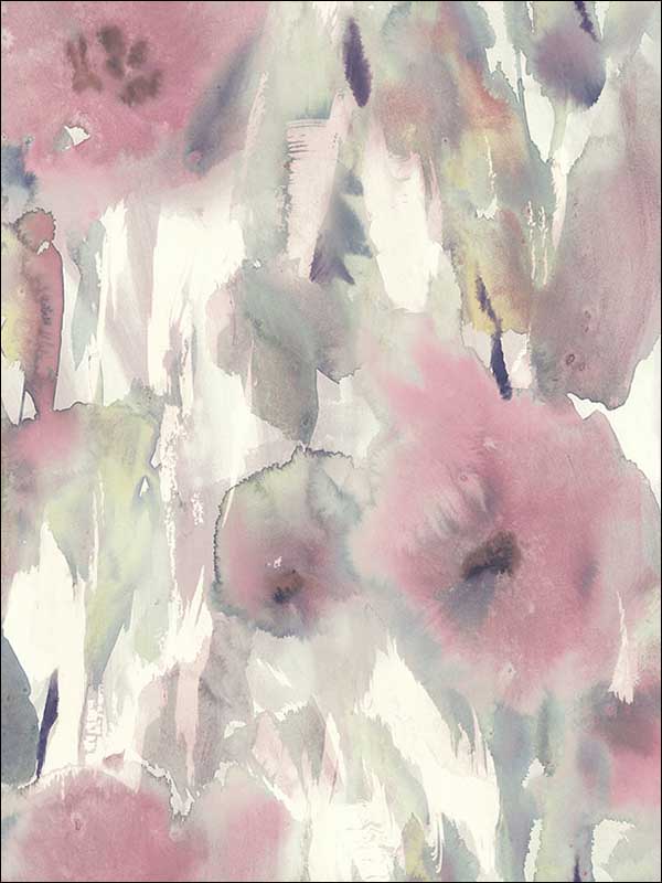 Watercolor Floral fabric in pearl blush and gray color - pattern number AH40409 - by Seabrook in the L Atelier De Paris collection