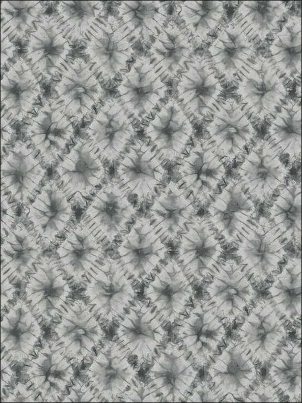 Shibori Geo fabric in metallic silver and charcoal color - pattern number AH40600 - by Seabrook in the L Atelier De Paris collection