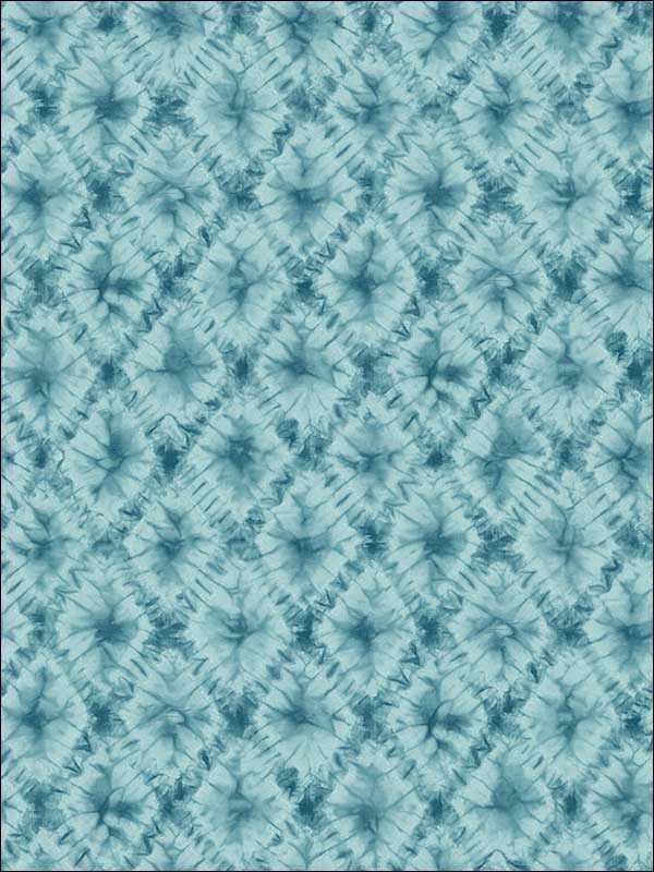 Shibori Geo wallpaper in metallic teal color - pattern number AH40602 - by Seabrook in the L Atelier De Paris collection