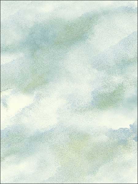 Cloudy Diagonal Faux wallpaper in metallic pearl mint green and powder blue color - pattern number AH41402 - by Seabrook in the L Atelier De Paris collection