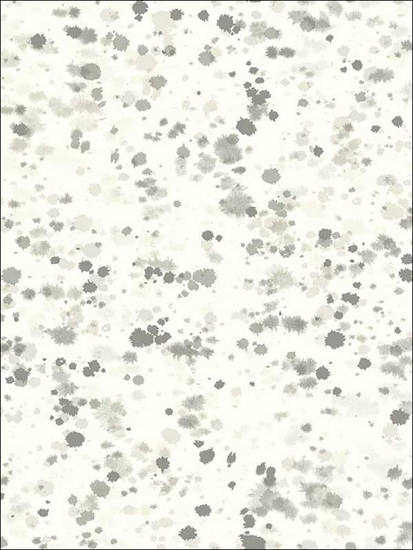 Splatter wallpaper in metallic pearl gray and charcoal color - pattern number AH41700 - by Seabrook in the L Atelier De Paris collection