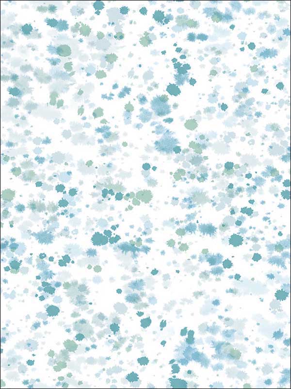 Splatter wallpaper in metallic ice blue turquoise and mint green color - pattern number AH41702 - by Seabrook in the L Atelier De Paris collection