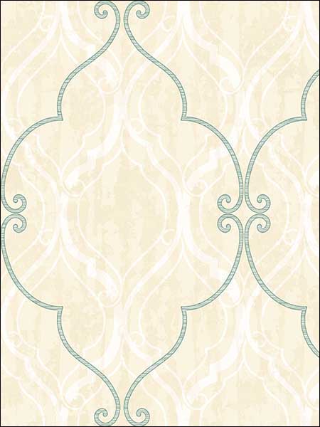 Corsica Ogee fabric in 70304 color - pattern number MC70304 - by Seabrook in the Majorca Seabrook collection