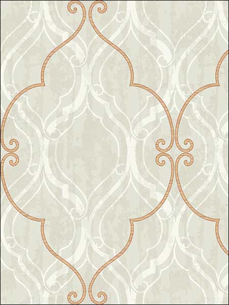 Corsica Ogee fabric in 70306 color - pattern number MC70306 - by Seabrook in the Majorca Seabrook collection