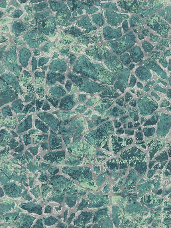 Starkweather wallpaper in aqua teal color - pattern number MW30204 - by Seabrook in the Metalworks collection
