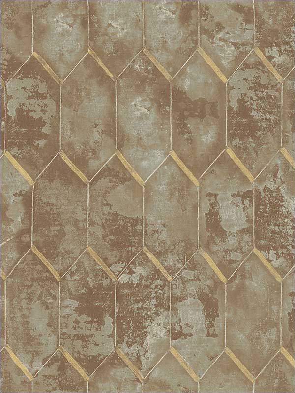 Whitney wallpaper in brown taupe color - pattern number MW30906 - by Seabrook in the Metalworks collection