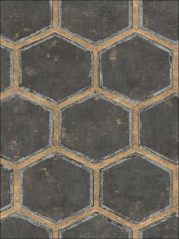 Wright wallpaper in brown taupe color - pattern number MW31500 - by Seabrook in the Metalworks collection
